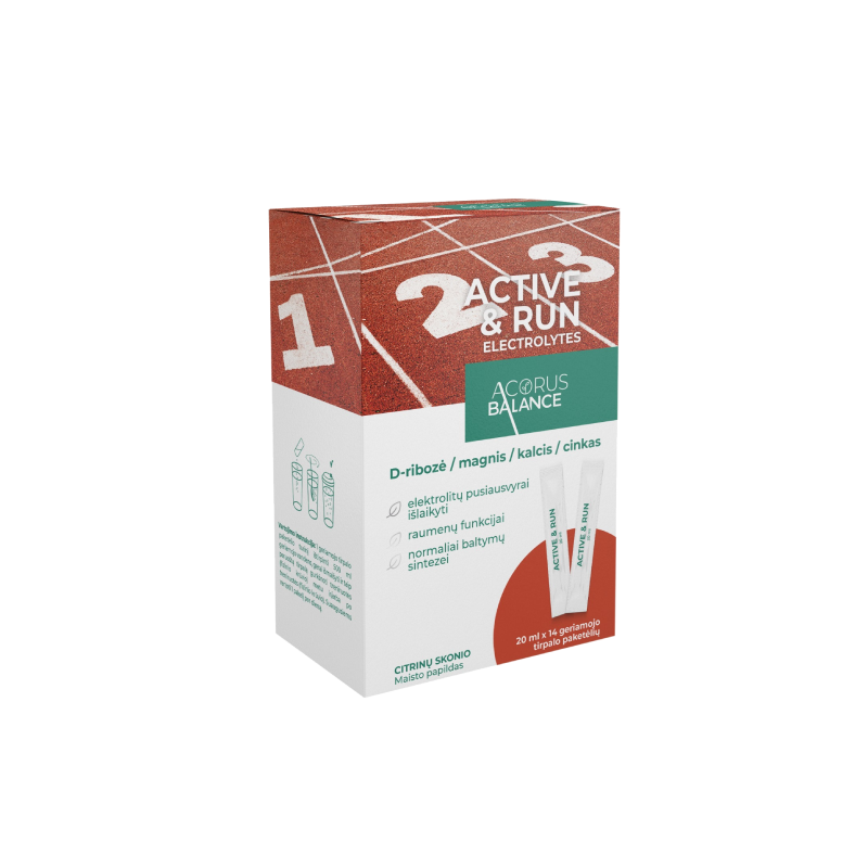 Active & run electrolytes oral solution for muscle function, Acorus Balance, 14 pcs