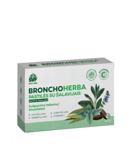 Bronchoherba lozenges with sage, for the respiratory tract, Švenčionių vaistažolės, 12 lozenges