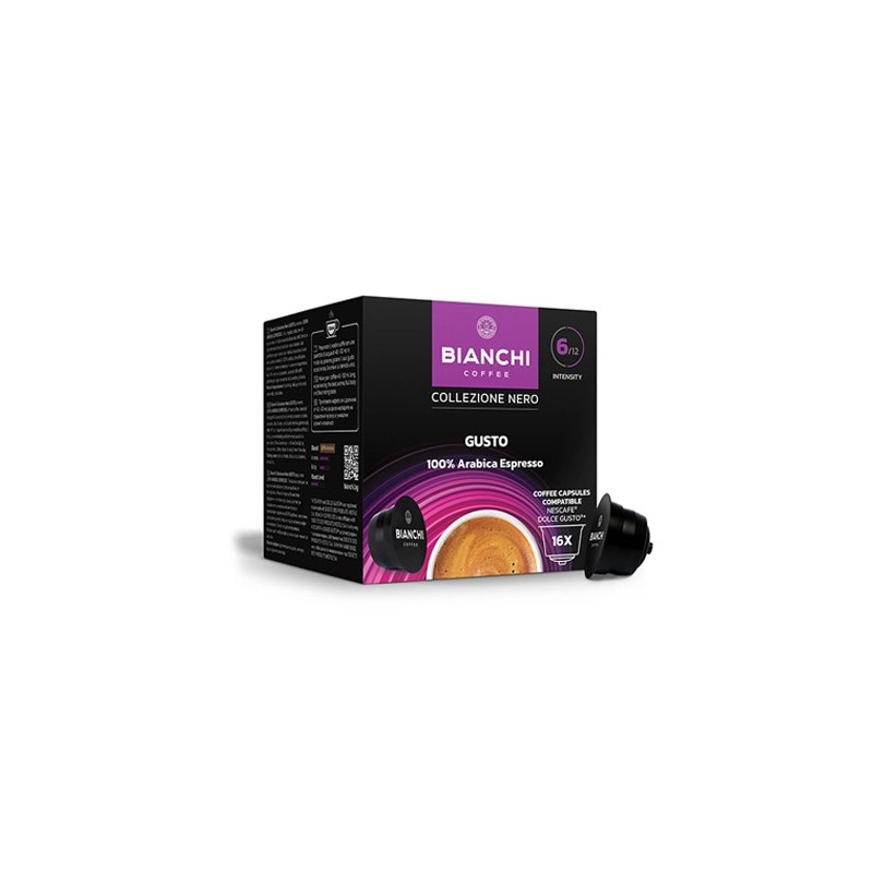 Gusto Arabica Espresso coffee capsules, Dolce Gusto® compatible, BIANCHI, 16 pcs