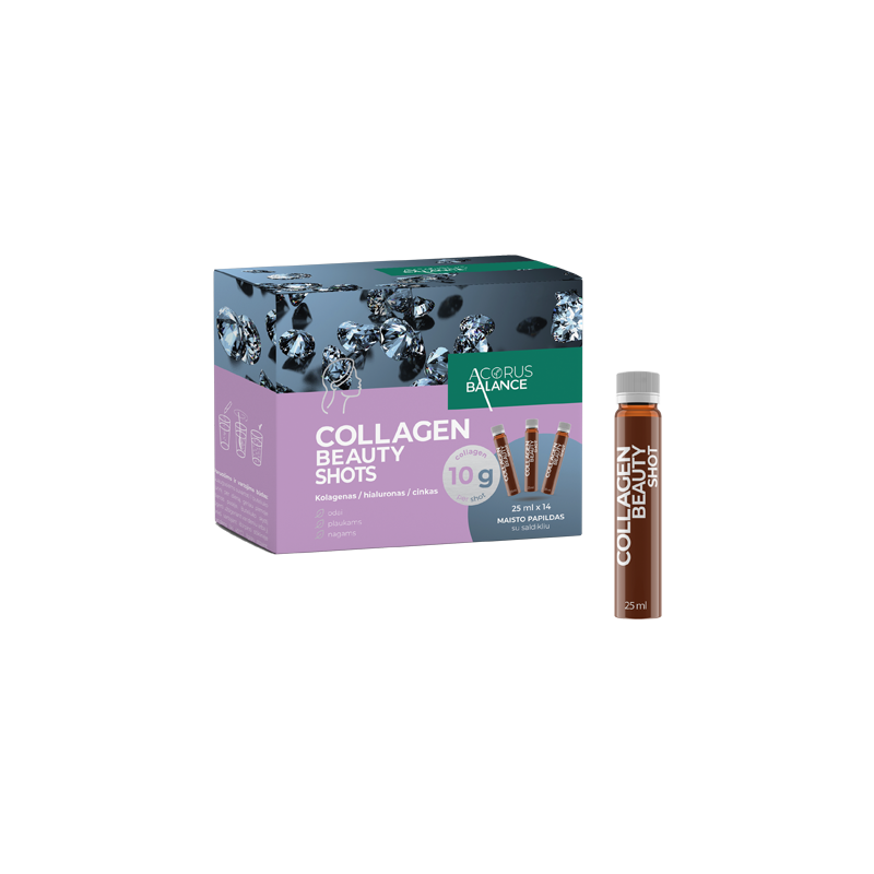Collagen beauty shots for skin, hair and nails, Acorus Balance, 14 pcs