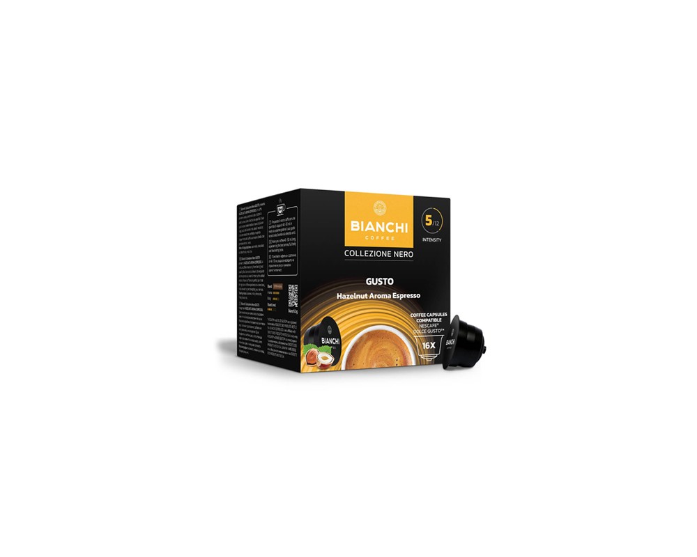 Kavos kapsulės BIANCHI Nero Gusto Hazelnut Aroma, Dolce Gusto®, 16 vnt.