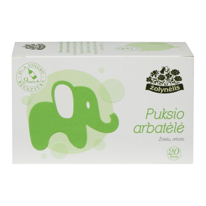 Puksio herbal tea for children, from 9 months, Žolynėlis, 20 tea bags