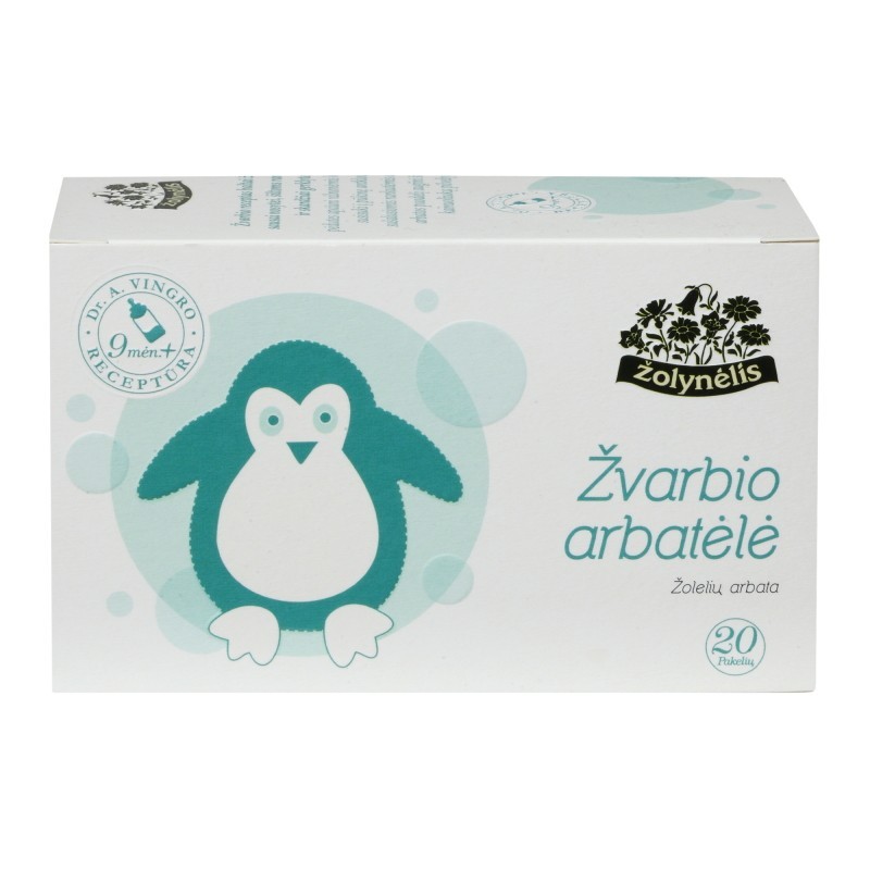 Žvarbio herbal tea for children, from 9 months, Žolynėlis, 20 tea bags