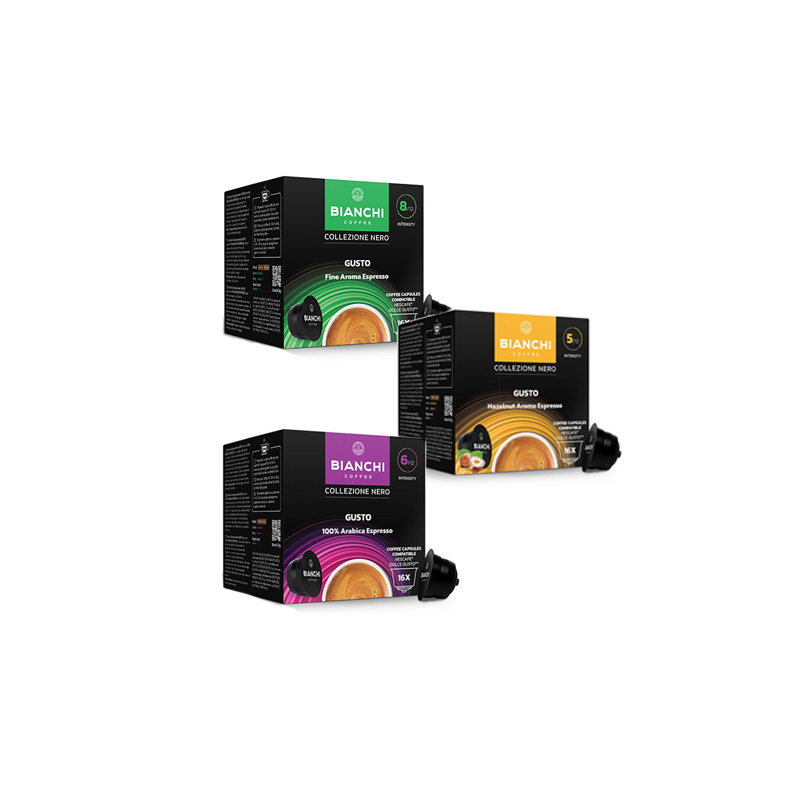 Dolce Gusto® coffee capsule set, BIANCHI, 3 packs
