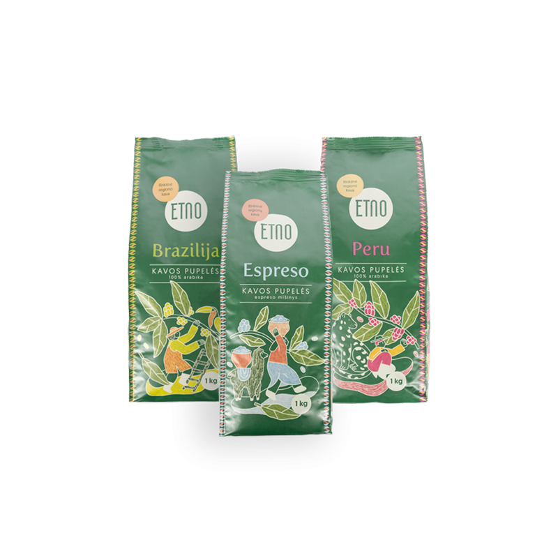 Coffee bean selection, ETNO, 3 pcs