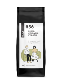 Nr.56, MIX Brasil (NY2 Moggiana), Ethiopie (Yirgacheffe), Colombia (Supremo) skrudintos kavos pupelės, KAVA96 , 1 kg